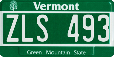 VT license plate ZLS493