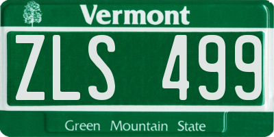 VT license plate ZLS499