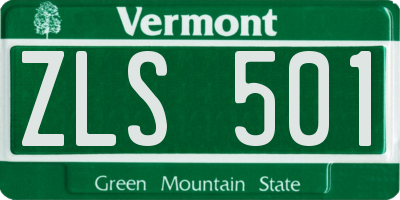 VT license plate ZLS501