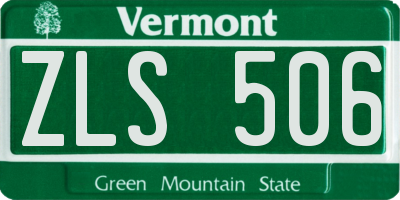 VT license plate ZLS506