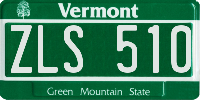 VT license plate ZLS510