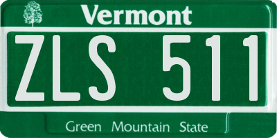 VT license plate ZLS511
