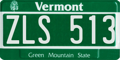 VT license plate ZLS513