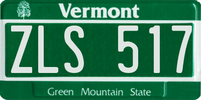 VT license plate ZLS517