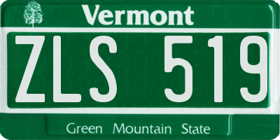 VT license plate ZLS519