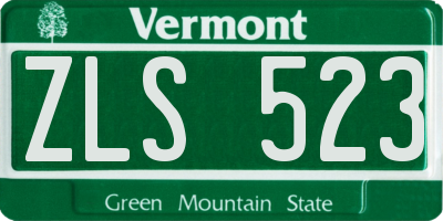 VT license plate ZLS523