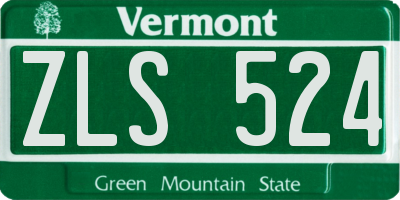 VT license plate ZLS524
