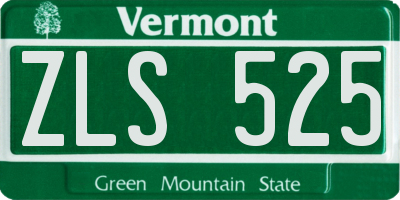 VT license plate ZLS525