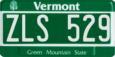 VT license plate ZLS529
