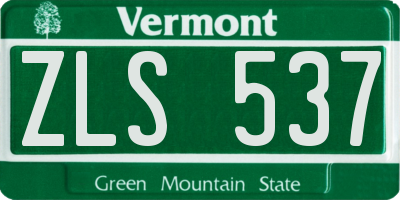 VT license plate ZLS537