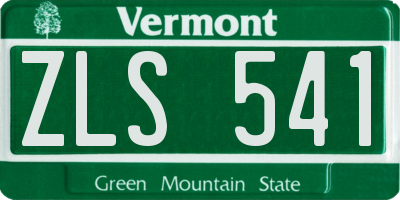 VT license plate ZLS541