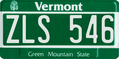 VT license plate ZLS546