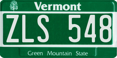 VT license plate ZLS548