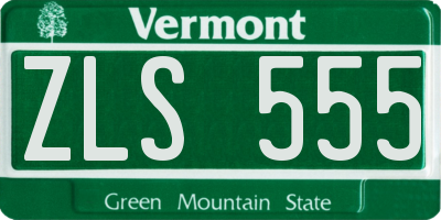 VT license plate ZLS555