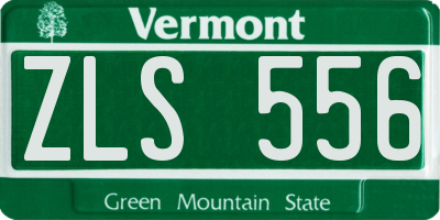 VT license plate ZLS556