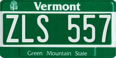 VT license plate ZLS557