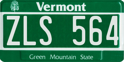 VT license plate ZLS564