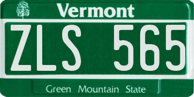 VT license plate ZLS565