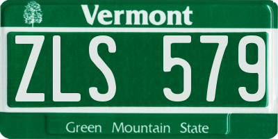 VT license plate ZLS579