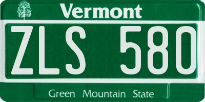VT license plate ZLS580