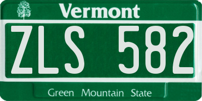 VT license plate ZLS582