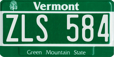 VT license plate ZLS584