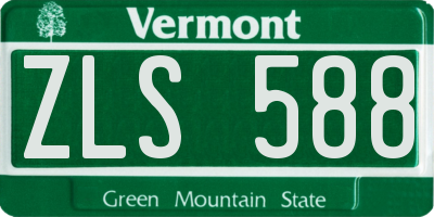 VT license plate ZLS588