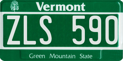 VT license plate ZLS590