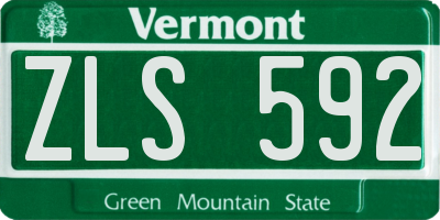 VT license plate ZLS592