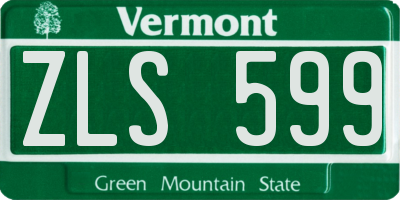 VT license plate ZLS599