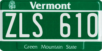 VT license plate ZLS610