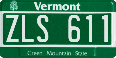 VT license plate ZLS611
