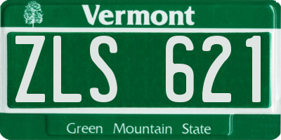 VT license plate ZLS621