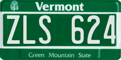 VT license plate ZLS624