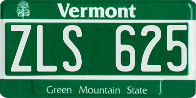 VT license plate ZLS625