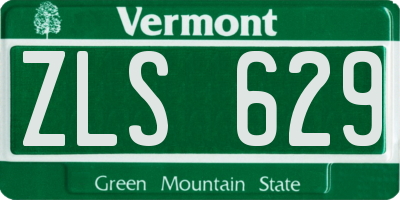 VT license plate ZLS629