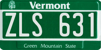 VT license plate ZLS631