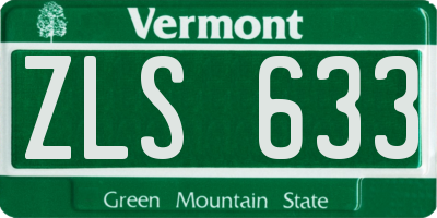VT license plate ZLS633