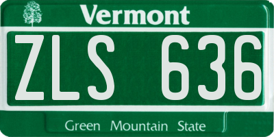 VT license plate ZLS636