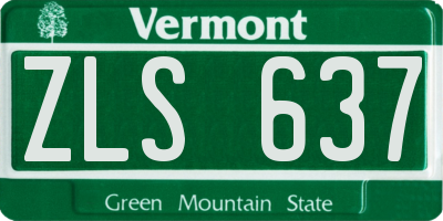 VT license plate ZLS637