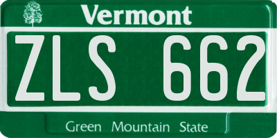 VT license plate ZLS662