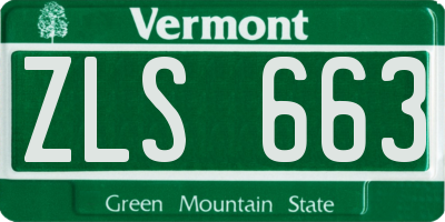VT license plate ZLS663