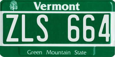VT license plate ZLS664