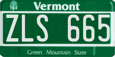 VT license plate ZLS665