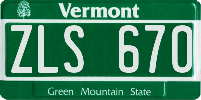 VT license plate ZLS670