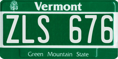 VT license plate ZLS676