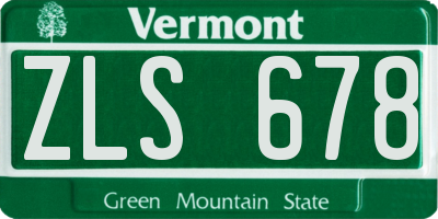 VT license plate ZLS678