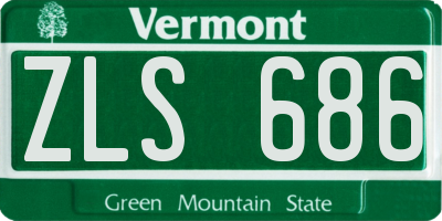 VT license plate ZLS686