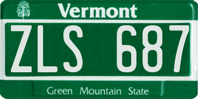 VT license plate ZLS687