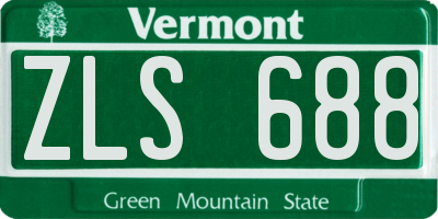VT license plate ZLS688